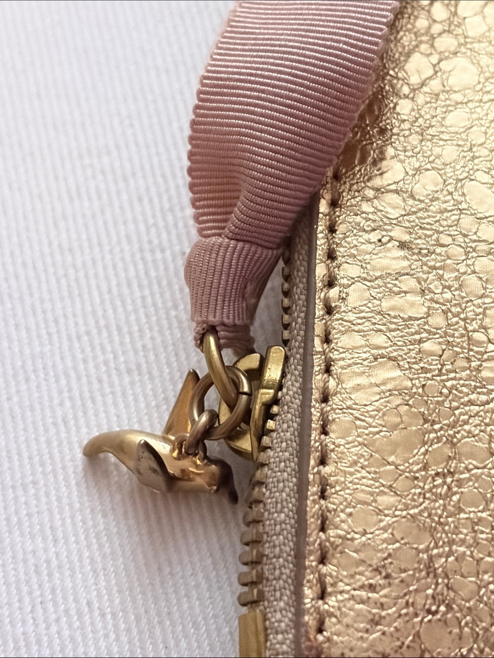 J. Crew Metallic Rose Gold Zip Clutch - Picture 4 of 4